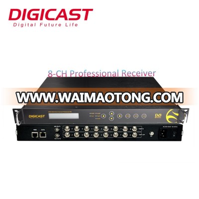 8 Channels Professional Receiver FTA DVB-S2 MPEG-4 Full HD Digital Satellite Receiver With RF To IPTV Gateway